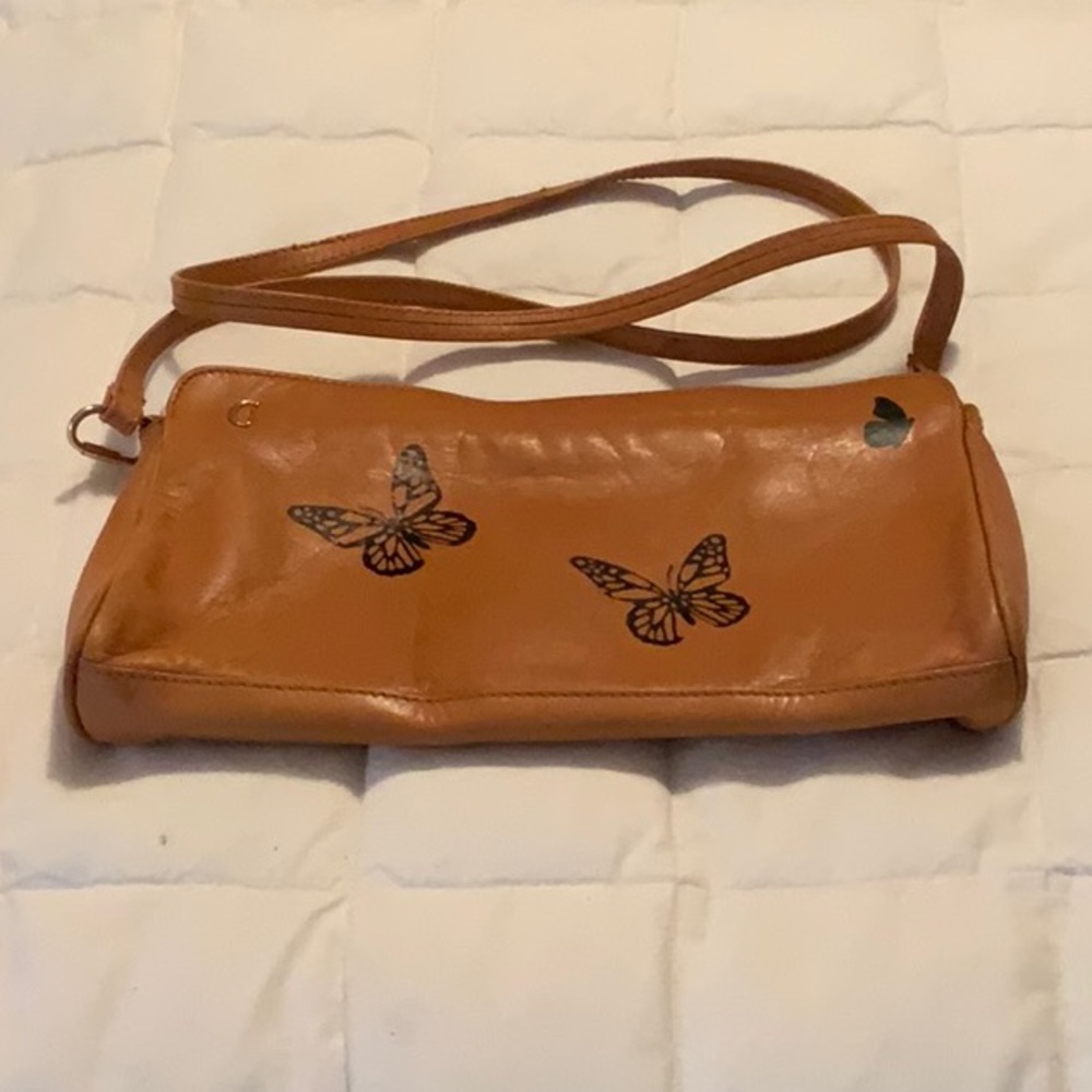 Ganson Tan Leather Crossbody Purse